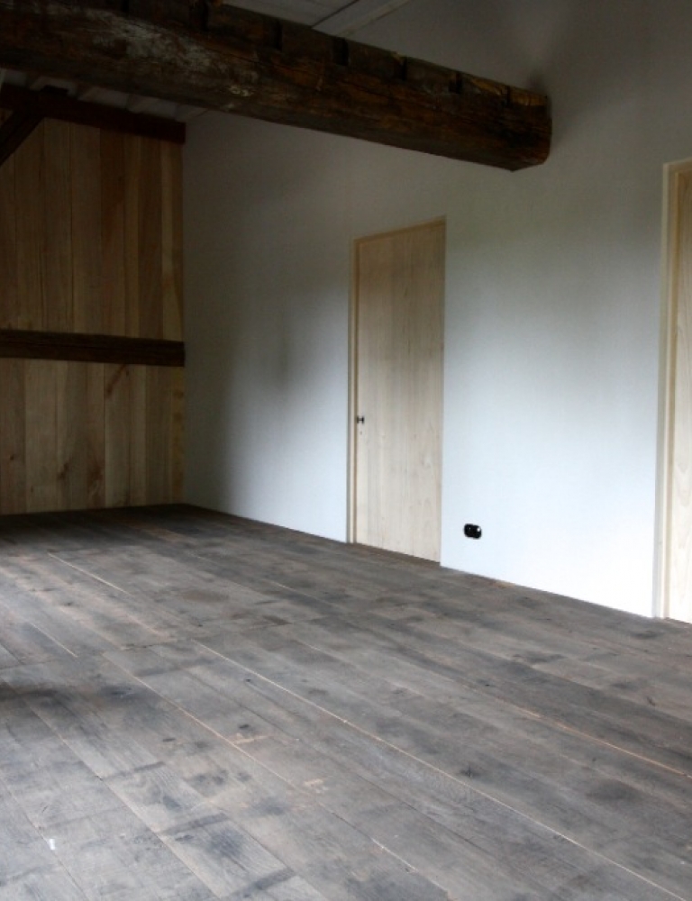 Antique wooden plank floors